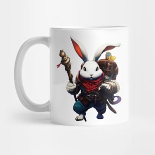 Fantasy white bunny adventurer Mug